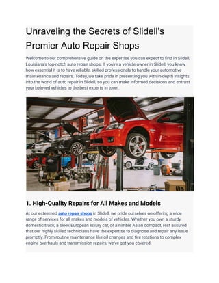 Unraveling the Secrets of Slidell's Premier Auto Repair Shops.pdf