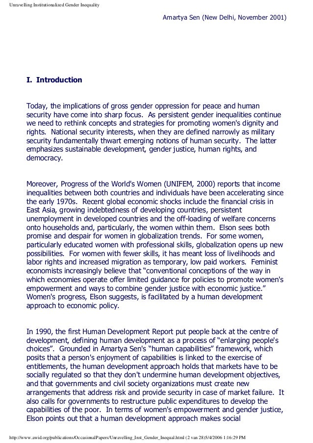 Gender discrimination essay