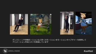 ダンスシーンや待機モーションなど多くのモーションをモーションキャプチャーを使用して
アニメーション作成コストを削減しています
 