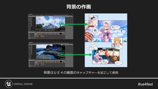 背景はＵＥ４の画面のキャップチャーを加工して使用
背景の作画
 