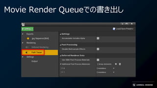 Movie Render Queueでの書き出し
 