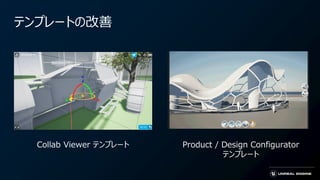 テンプレートの改善
Collab Viewer テンプレート Product / Design Configurator
テンプレート
 