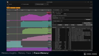 Memory Insights : Memory Trace [-Trace=Memory]
 