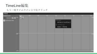 TimeLine編集
もう一度タイムライン上で右クリック
 