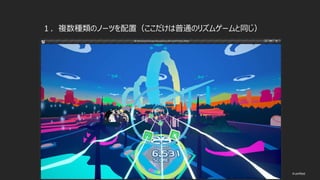 © historia Inc. #ue4fest
１．複数種類のノーツを配置（ここだけは普通のリズムゲームと同じ）
 