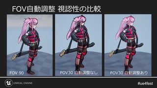#ue4fest#ue4fest
FOV自動調整 視認性の比較
FOV30 自動調整なし FOV30 自動調整ありFOV 90
 