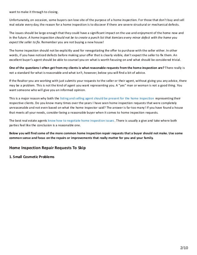What Are Unreasonable Home Inspection Repairs What Are Unreasonable Home Inspection Repairs