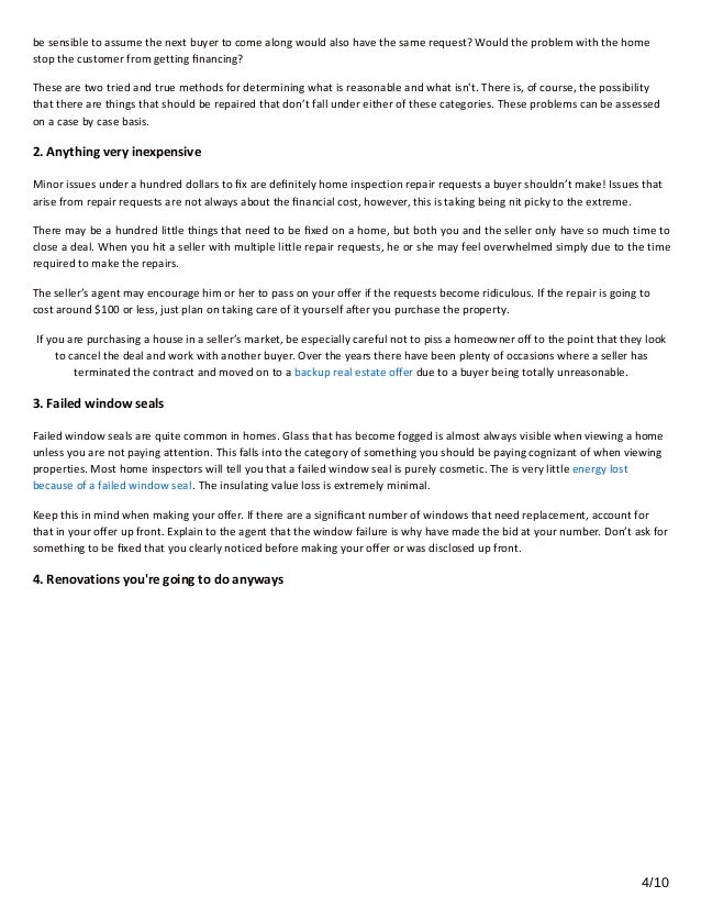 What Are Unreasonable Home Inspection Repairs What Are Unreasonable Home Inspection Repairs