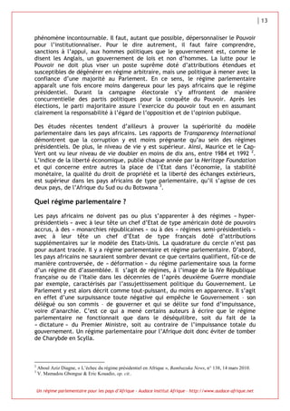 Un Regime Parlementaire Pour L Afrique Jp Feldman