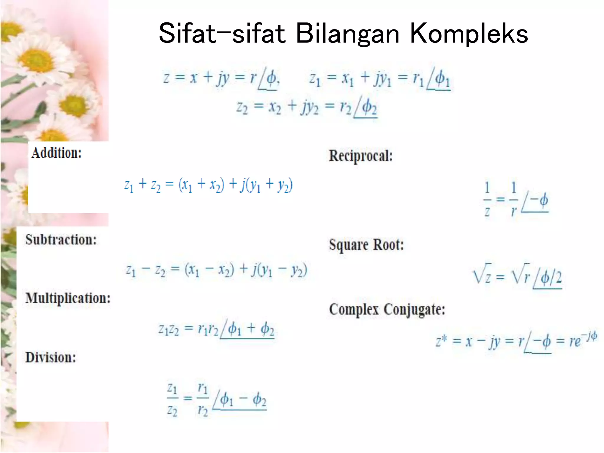 Sifat-sifat Bilangan Kompleks
 