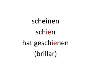 scheinen
schien
hat geschienen
(brillar)
 