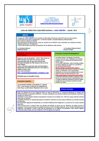 Unsa hebdo   24 janvier 2012