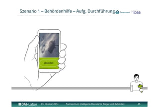 Szenario 1 – Behördenhilfe – Aufg. Durchführung 
23. Oktober 2014 Fachzentrum Intelligente Dienste für Bürger und Behörden 45 
 