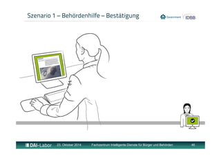 Szenario 1 – Behördenhilfe – Bestätigung 
23. Oktober 2014 Fachzentrum Intelligente Dienste für Bürger und Behörden 46 
 