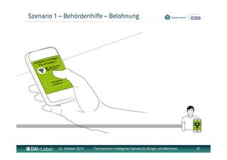 Szenario 1 – Behördenhilfe – Belohnung 
23. Oktober 2014 Fachzentrum Intelligente Dienste für Bürger und Behörden 47 
 