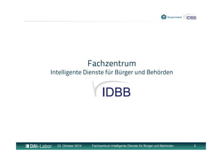 Fachzentrum 
Intelligente Dienste für Bürger und Behörden 
23. Oktober 2014 Fachzentrum Intelligente Dienste für Bürger und Behörden 5 
 