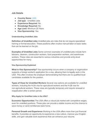 Unskilled Jobs In USA With Visa Sponsorship 2024 - Apply Now.pdf
