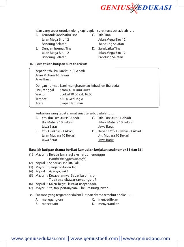 Download Soal UN Bahasa Indonesia SMP 20092010