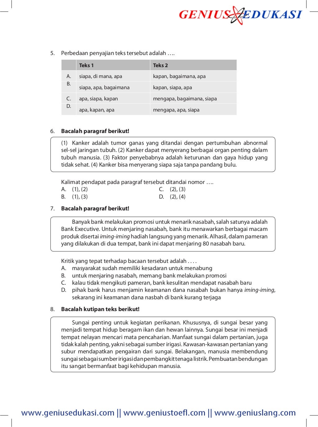 Download Soal UN Bahasa Indonesia SMP 20102011