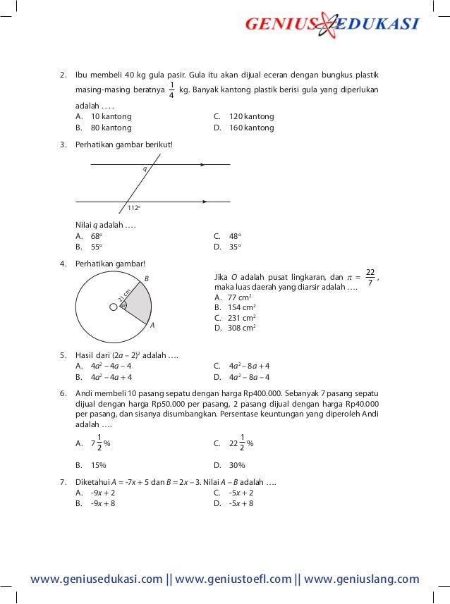 Download Soal UN Matematika SMP 2010-2011