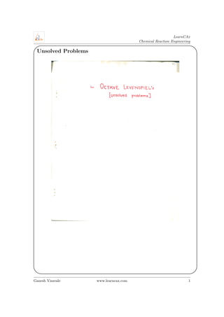 Octave Cre CRE Unsolved Problems: Octave Levenspiel | PDF