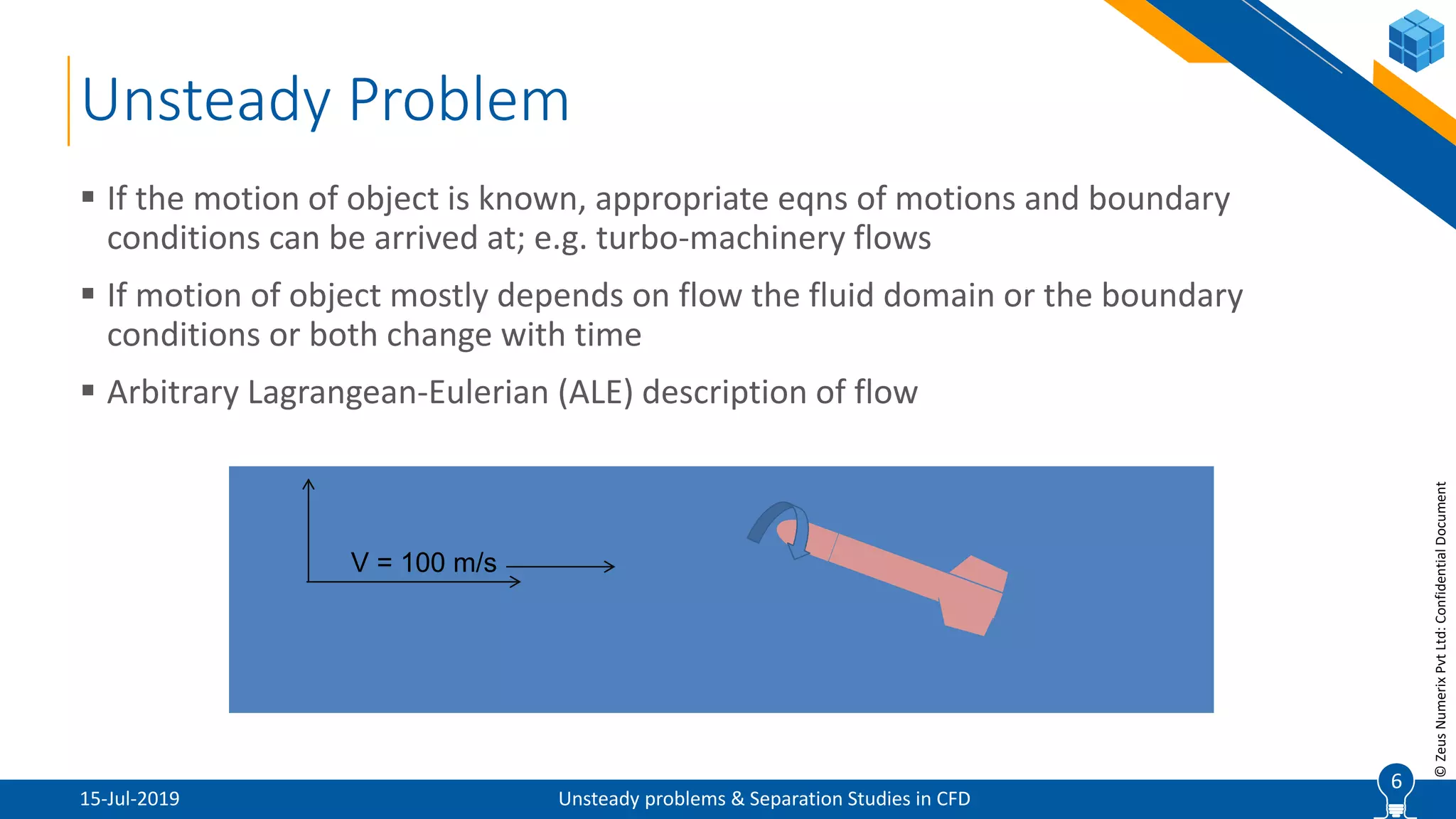 Unsteady Problems & Separation Studies Zeus Numerix PPT