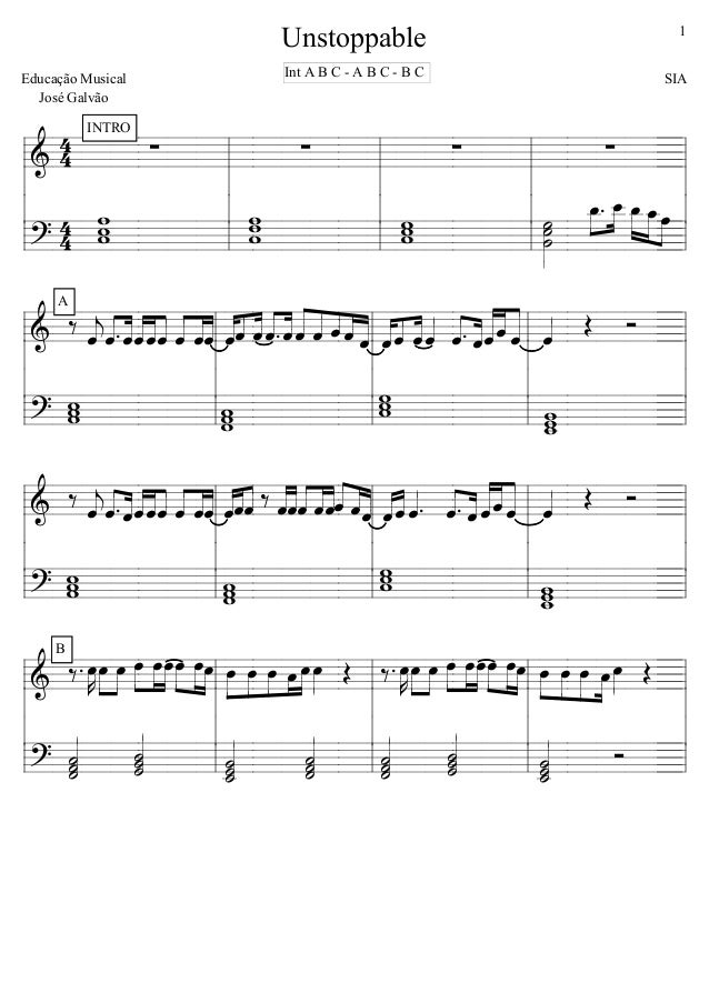 Unstoppable SIA Partitura Piano e Flauta Educação Musical José Galvão.pdf