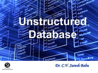 11
Unstructured
Database
Dr. C.V. Suresh Babu
 