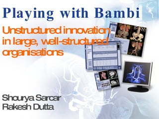 Playing with Bambi Unstructured innovation  in large, well-structured organisations Shourya Sarcar Rakesh Dutta 