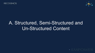 A. Structured, Semi-Structured and
Un-Structured Content
5
 