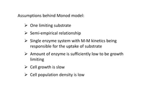 Monod Model Example Unstructured model on population level | PPTX