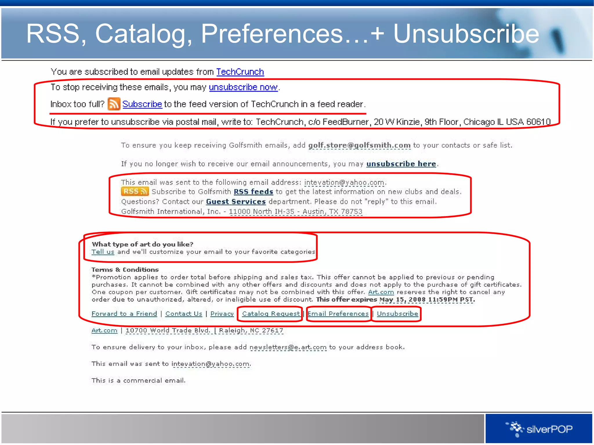 RSS, Catalog, Preferences…+ Unsubscribe 
