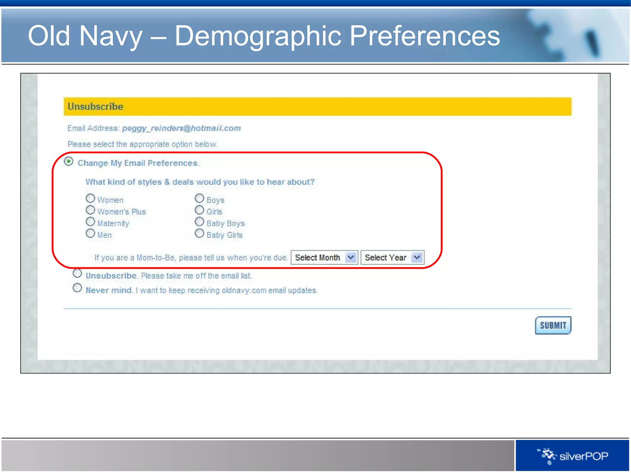 Old Navy – Demographic Preferences 