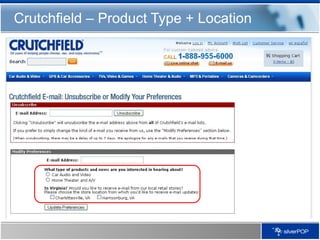 Crutchfield – Product Type + Location 