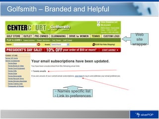 Golfsmith – Branded and Helpful Names specific list Link to preferences Web site wrapper 