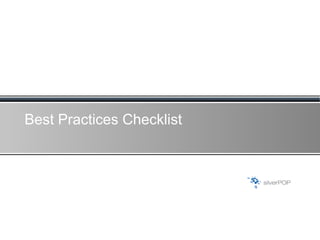 Best Practices Checklist 