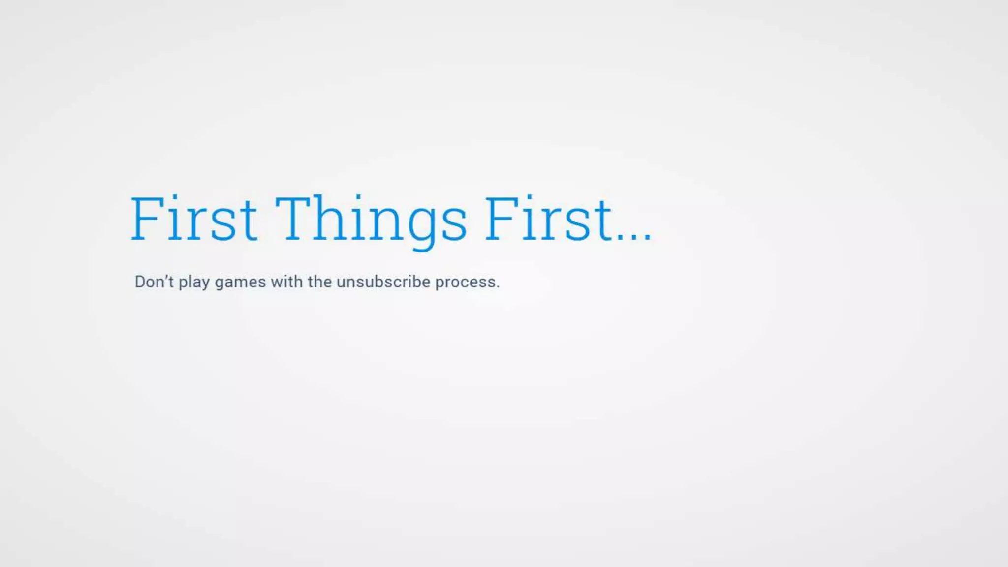 Optimize Your Unsubscribe process