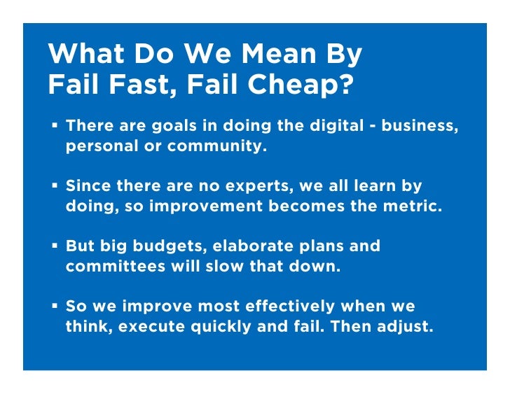 Fail fast fail cheap how errors make us better