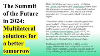 UN Summit of the Future 2024 | PDF