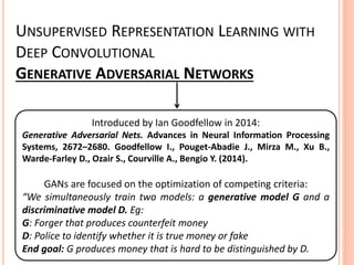Unsupervised learning represenation with DCGAN | PDF
