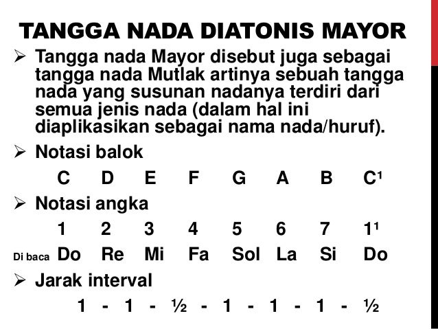 Sebutkan 3 Ciri Tangga Nada Diatonis Mayor Sebutkan Itu