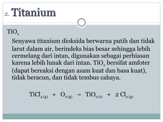 Senyawa Tio2 Unsur Unsur Transisi | PPT
