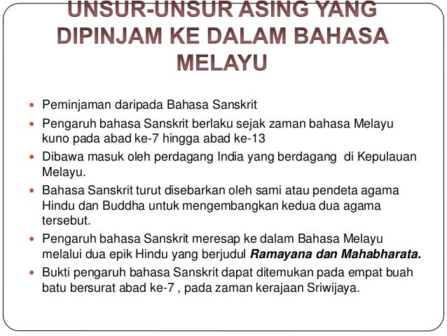 Unsur asing dalam bahasa melayu