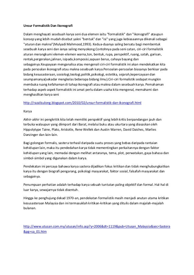 Unsur Formalistik Dan Ikonografi