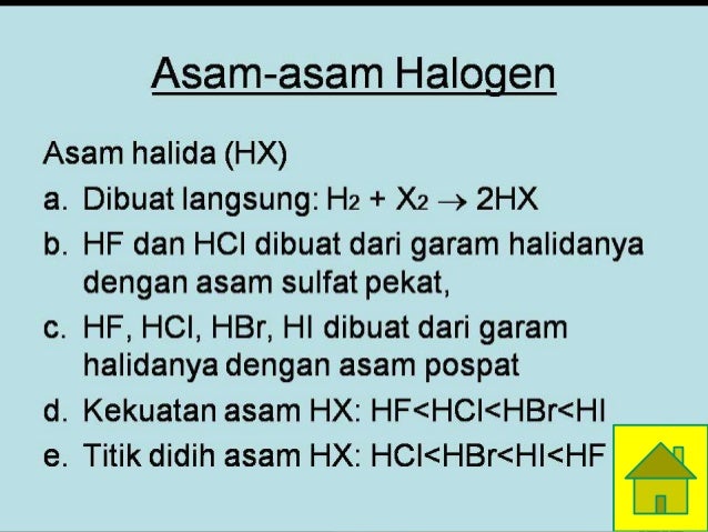 Kimia Unsur halogen, reaksi unsur halogen dan 