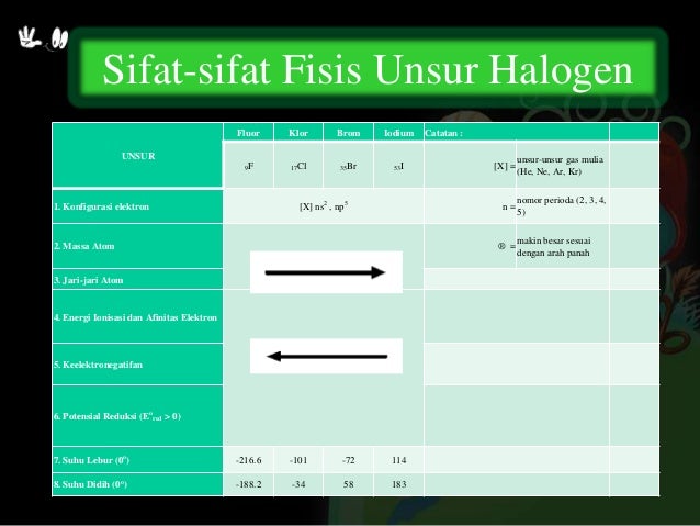 Kimia Unsur halogen reaksi unsur halogen dan 