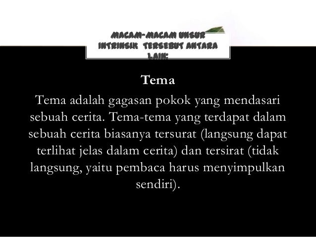 Unsur intrinsik dalam cerita anak