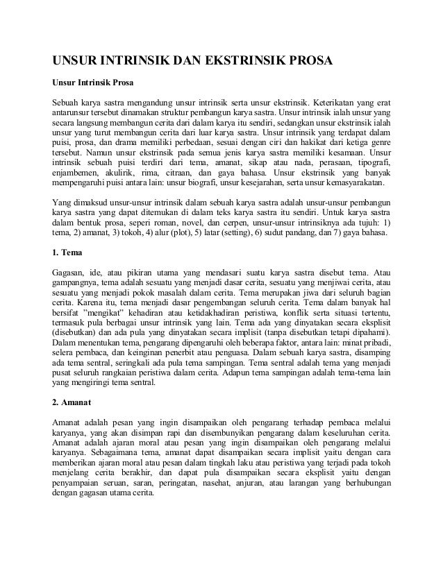 Di Bawah Ini Yang Bukan Termasuk Unsur Intrinsik Di Dalam Drama Adalah