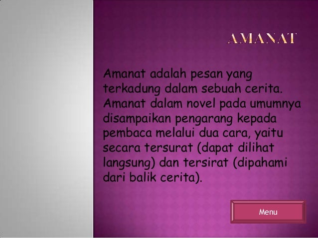 Unsur intrinsik novel
