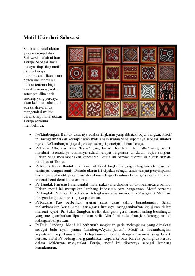 Unsur Istilah Motif Ukiran Seni Ukir Sumatera Kalimantan Papua Sulawe